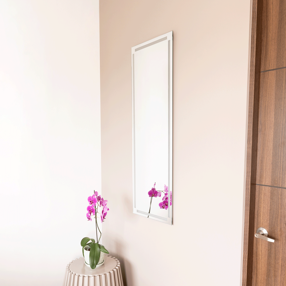 Espejo Lugo Rectangular con Diseño en Sandblasting