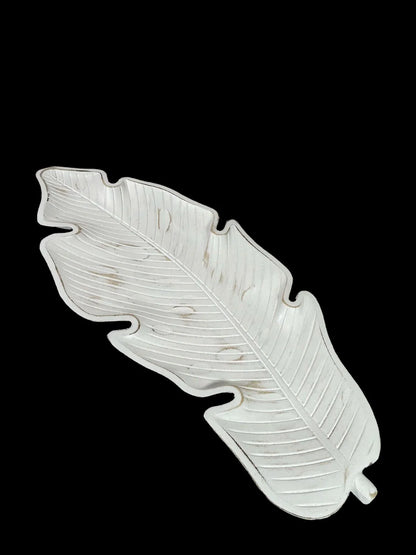 Centro de Mesa en Madera Estilo Hoja White