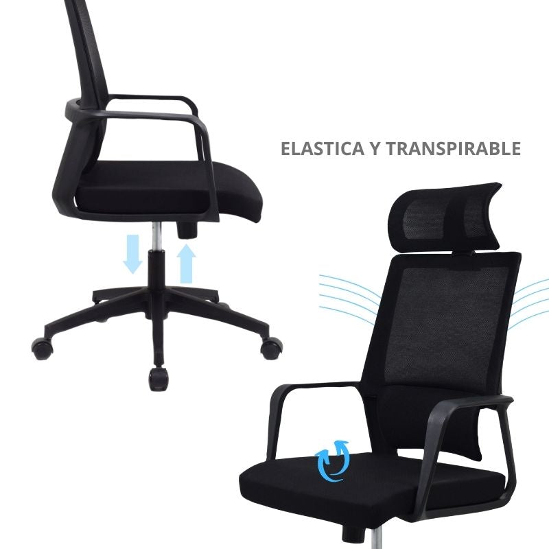 Silla De Oficina Ergonomica Negro