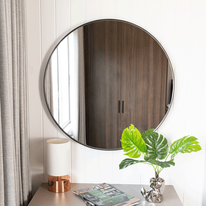 Espejo Circular Lisboa con Marco En Estructura Metálica