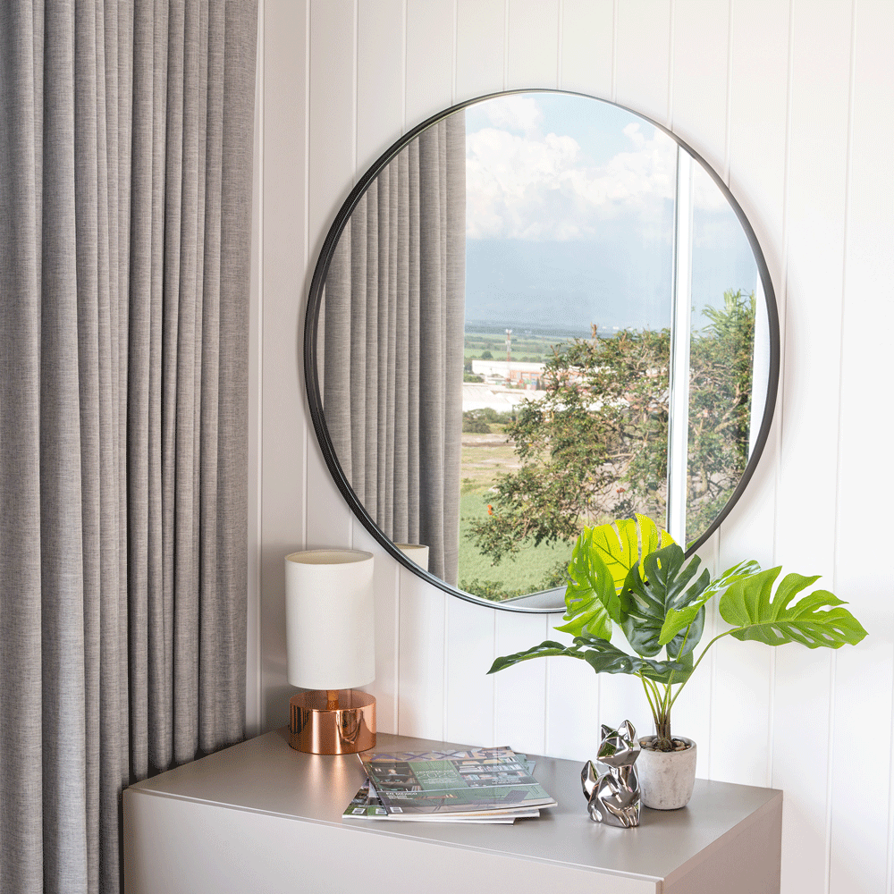 Espejo Circular Lisboa con Marco En Estructura Metálica