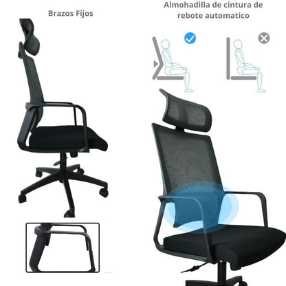Silla De Oficina Ergonomica Gris