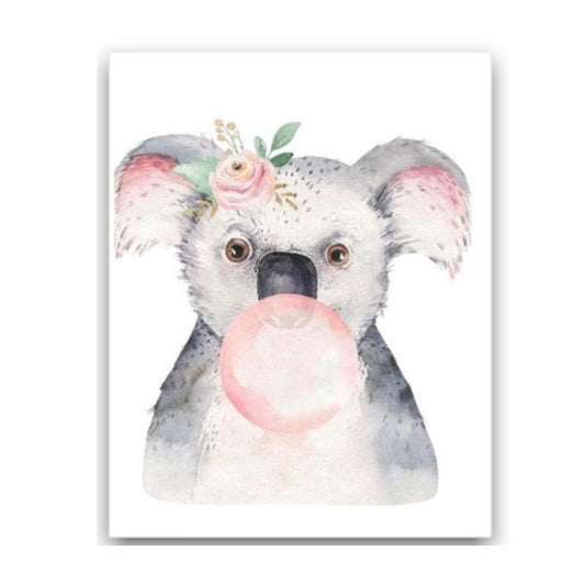 Cuadro Decorativo tipo Marmol Koala Chicle Kids 70 x 50