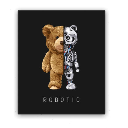 Cuadro Decorativo tipo Marmol Oso Robotic 70 x 50