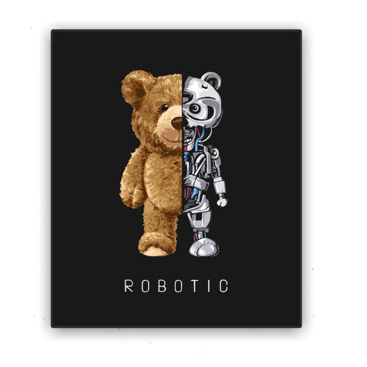 Cuadro Decorativo tipo Marmol Oso Robotic 70 x 50