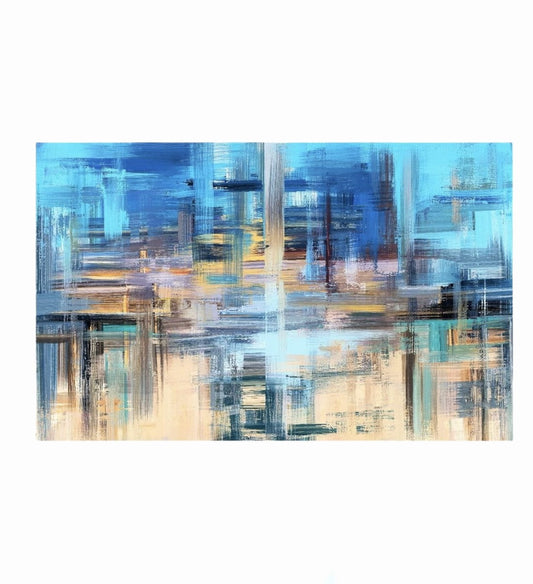 Cuadro Decorativo tipo Marmol Abstract Blue 50 x 70
