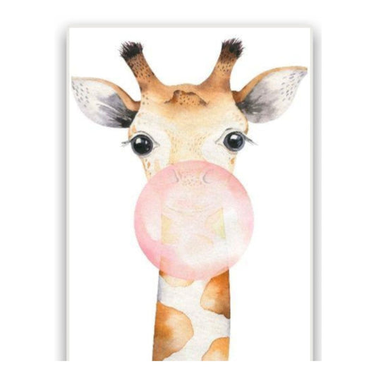 Cuadro Decorativo tipo Marmol Jirafa Chicle Kids 70 x 50