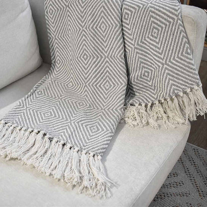 Manta Decorativa o Pie de Cama Frazada Masai Gris