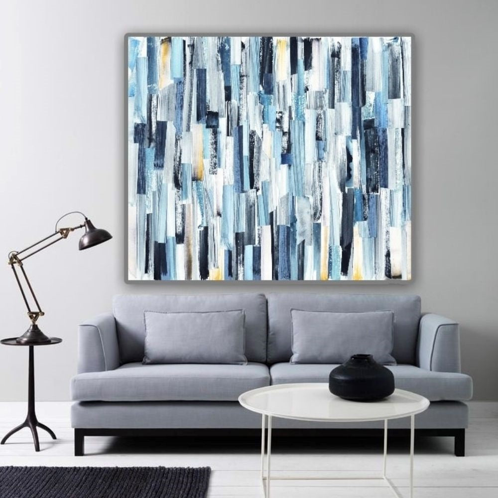 Cuadro Decorativo tipo Marmol Blue Paint-In 120 x 180