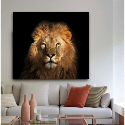 Cuadro Decorativo tipo Marmol Cara Leon Rafe  50 x 70