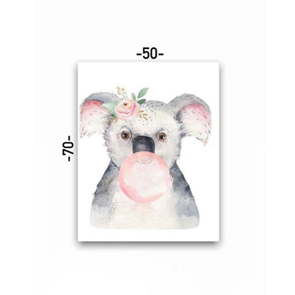 Cuadro Decorativo tipo Marmol Koala Chicle Kids 70 x 50