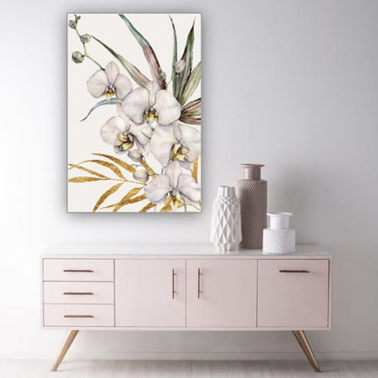 Cuadro Decorativo tipo Marmol Orquidea Gold 70 x 50