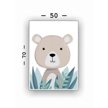 Cuadro Decorativo tipo Marmol Osito Kids 70 x 50