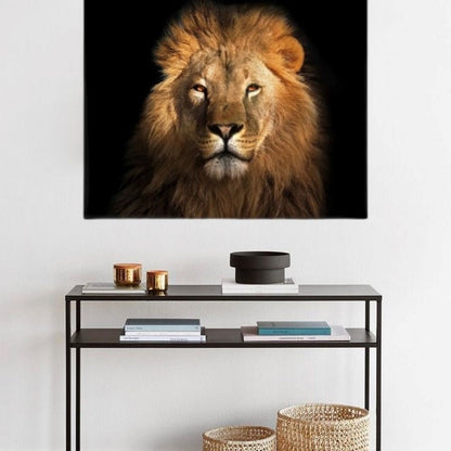 Cuadro Decorativo tipo Marmol Cara Leon Rafe 90 x 120