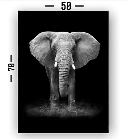Cuadro Decorativo tipo Marmol Elefante Black 70 x 50