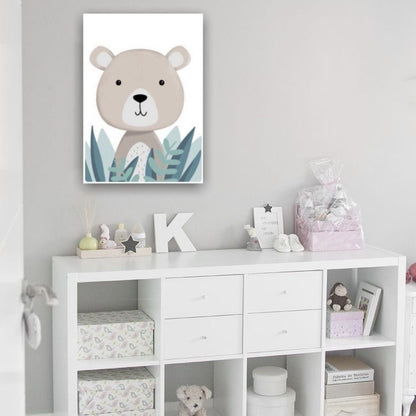 Cuadro Decorativo tipo Marmol Osito Kids 40 x 40