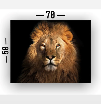 Cuadro Decorativo tipo Marmol Cara Leon Rafe  50 x 70