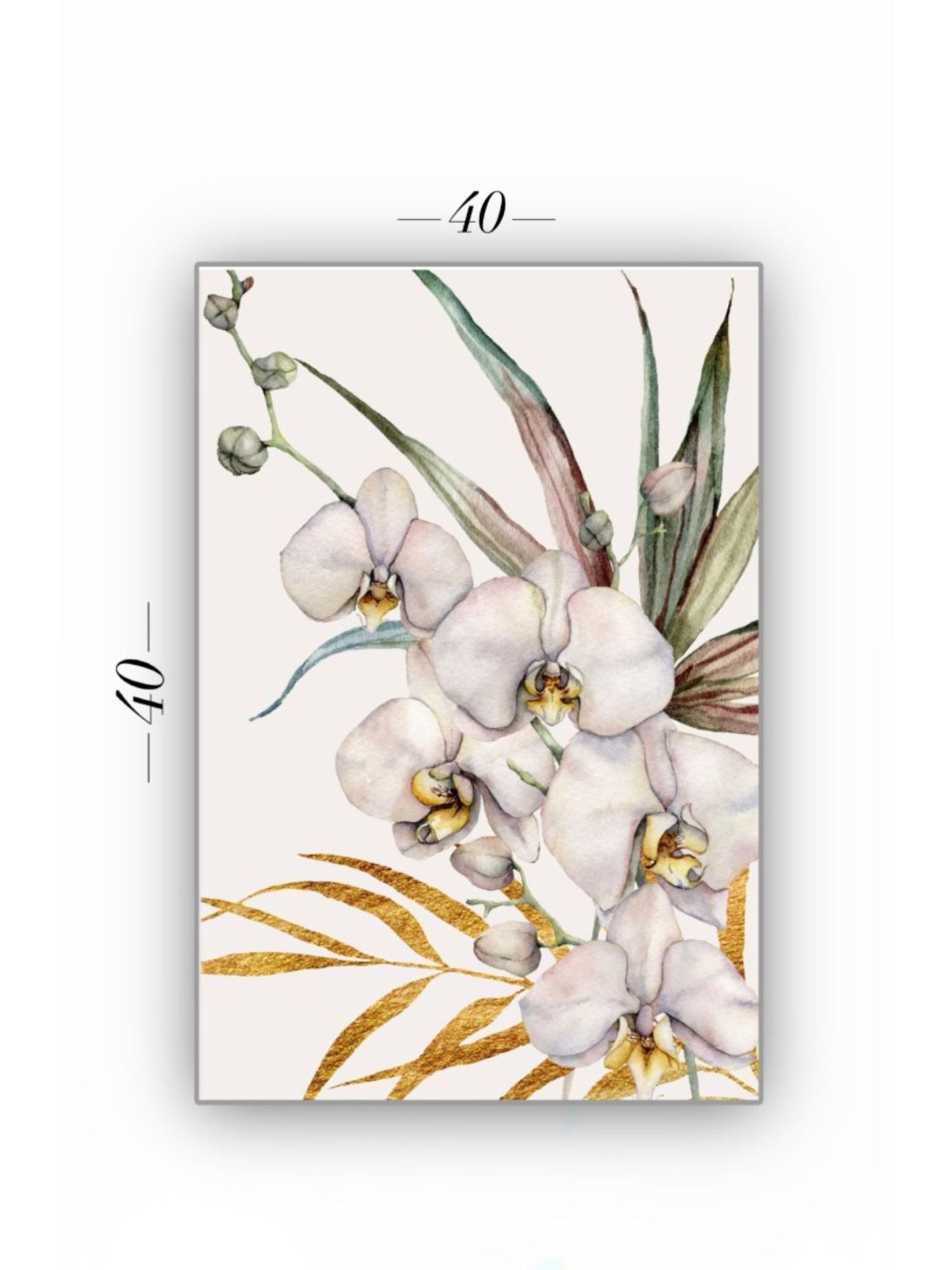 Cuadro Decorativo tipo Marmol Orquidea Gold 40 x 40