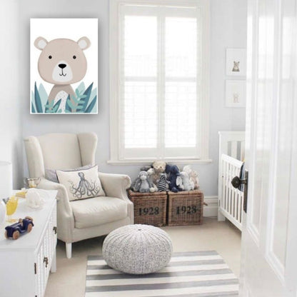 Cuadro Decorativo tipo Marmol Osito Kids 70 x 50