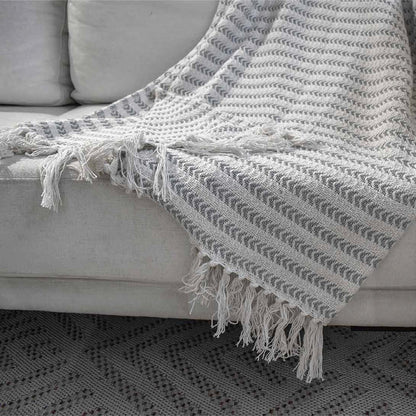 Manta Decorativa o Pie de Cama Frazada Masai 131 Gris