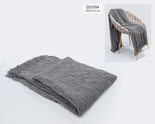 Manta Decorativa o Pie de Cama Gris