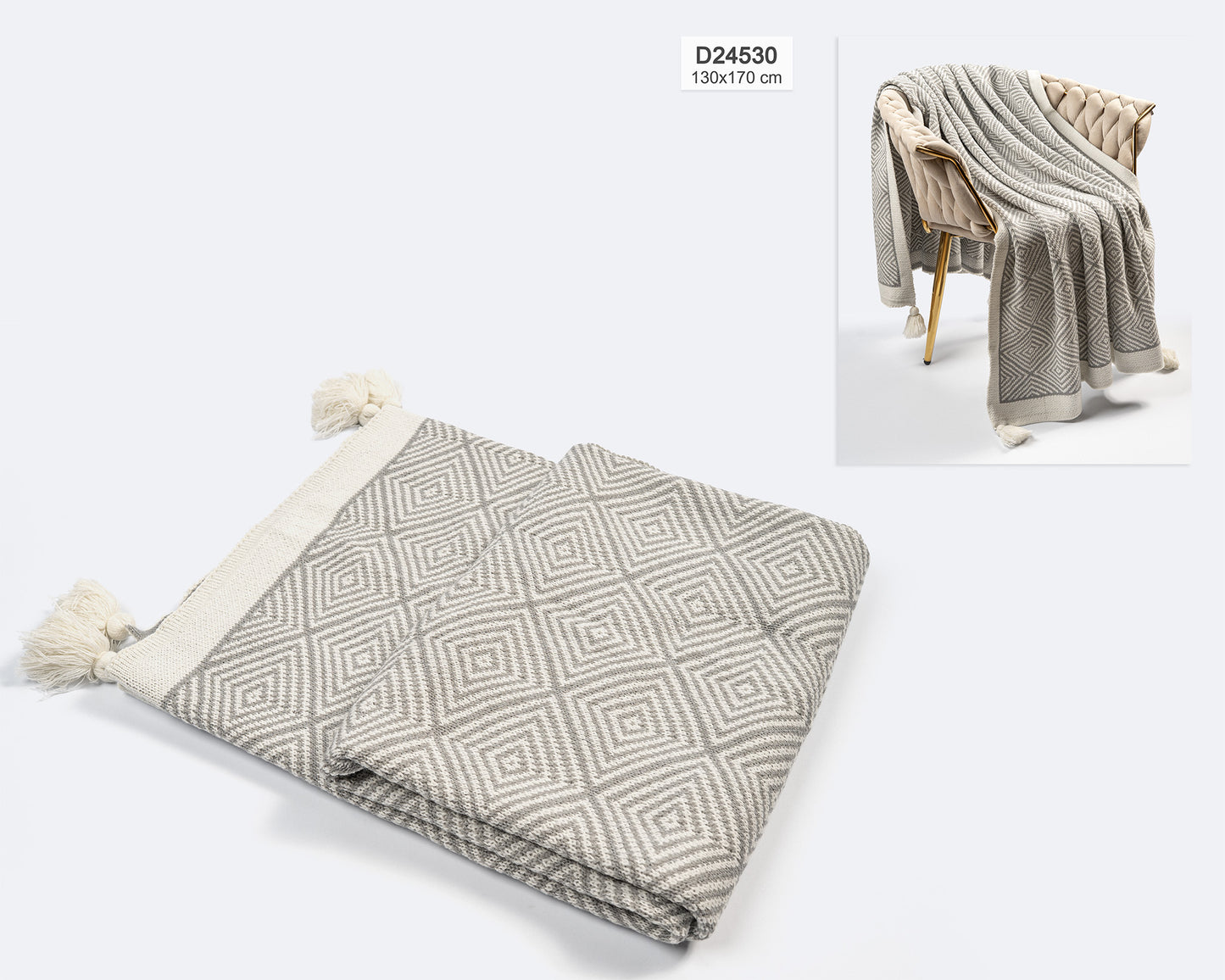 Manta Decorativa o Pie de Cama Rombos
