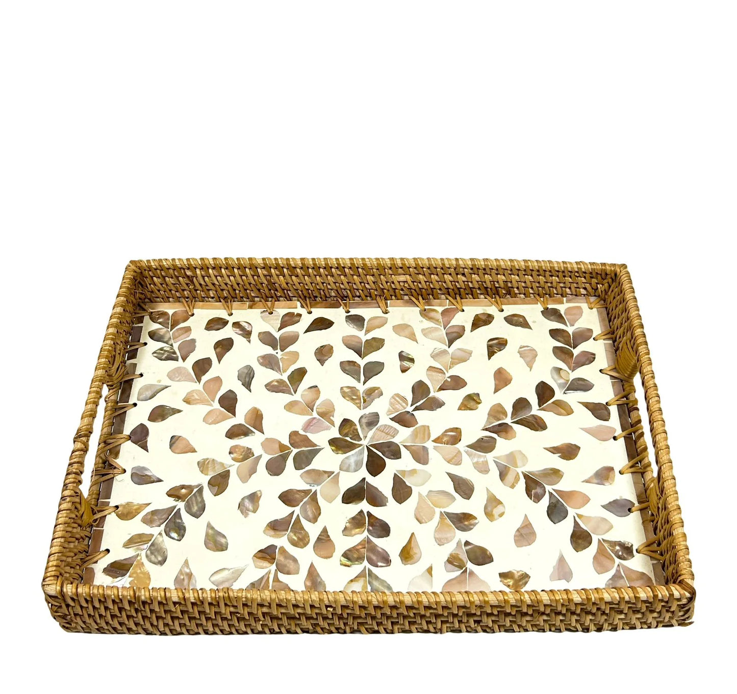 Bandeja Rectangular Rattan Nacar