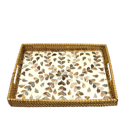 Bandeja Rectangular Rattan Nacar