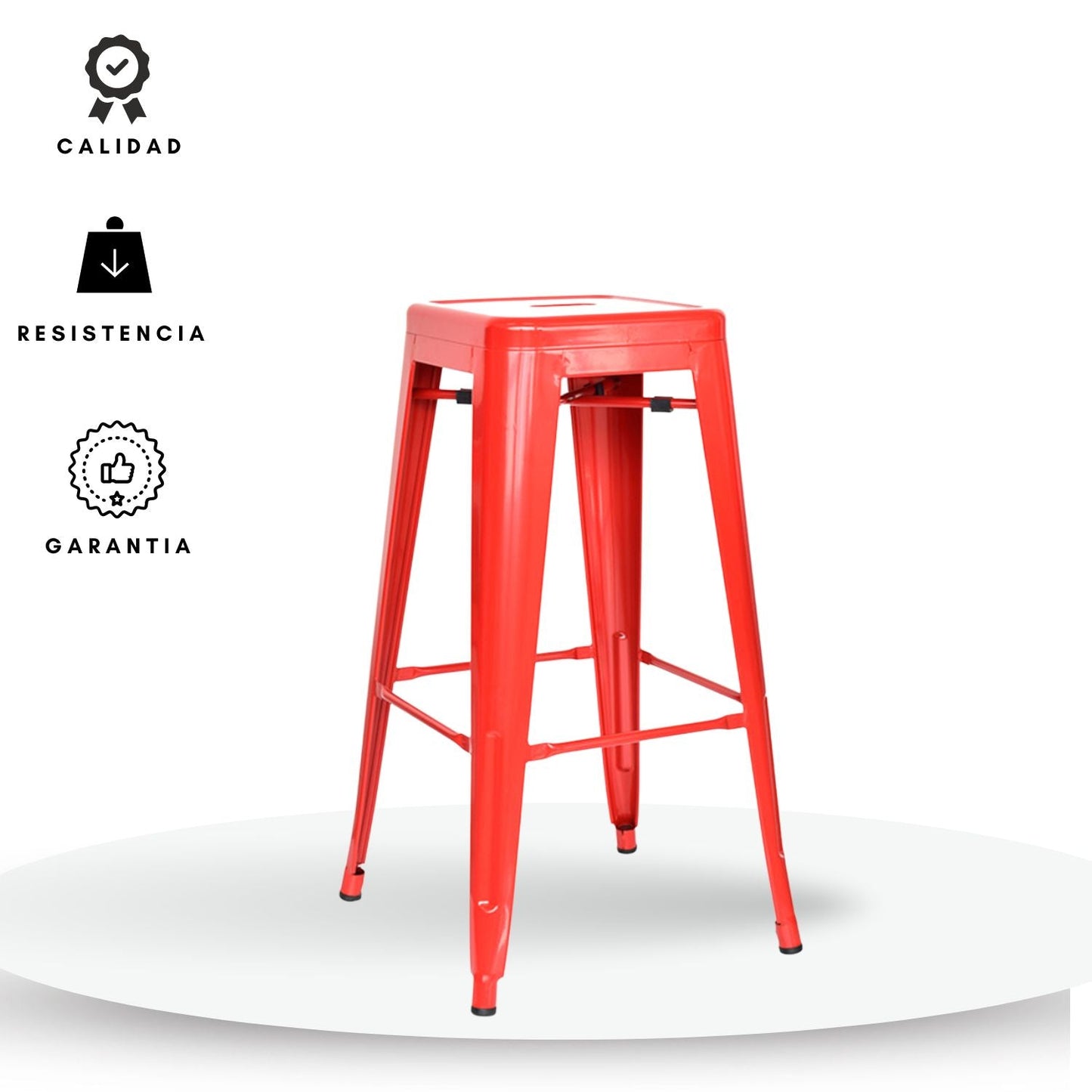 Silla de Barra Metalica Rojo
