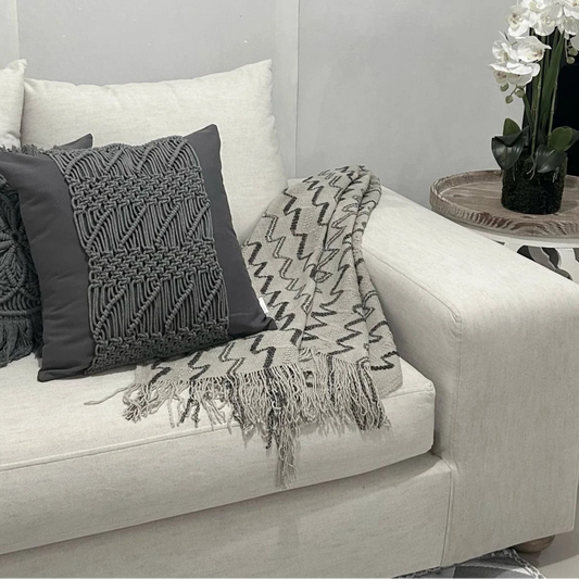 Manta Decorativa Fraza Beige Lasos