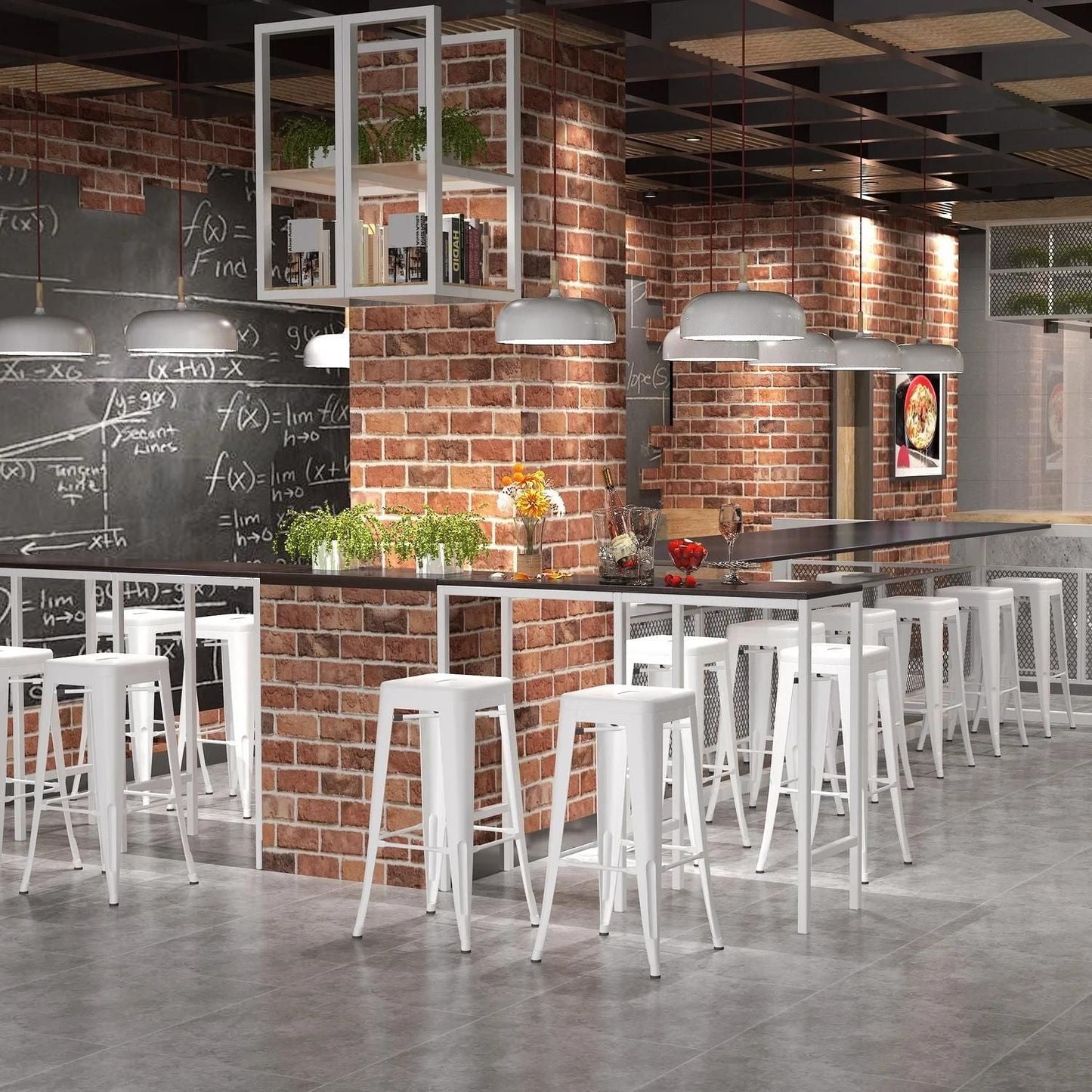 Silla de Barra Metalica Blanco