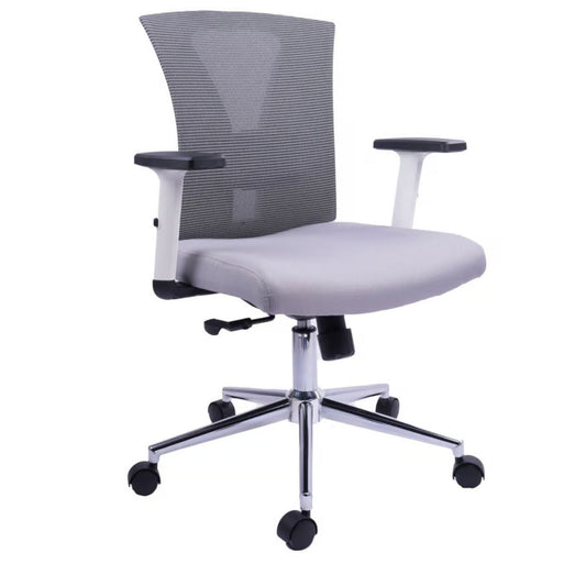 Silla De Oficina Siri Media Gris Blanca