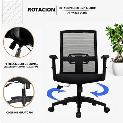 Silla De Oficina Sol Media Negro