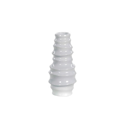 Florero Decorativo Soto Estriado Blanco 12.5X27cm
