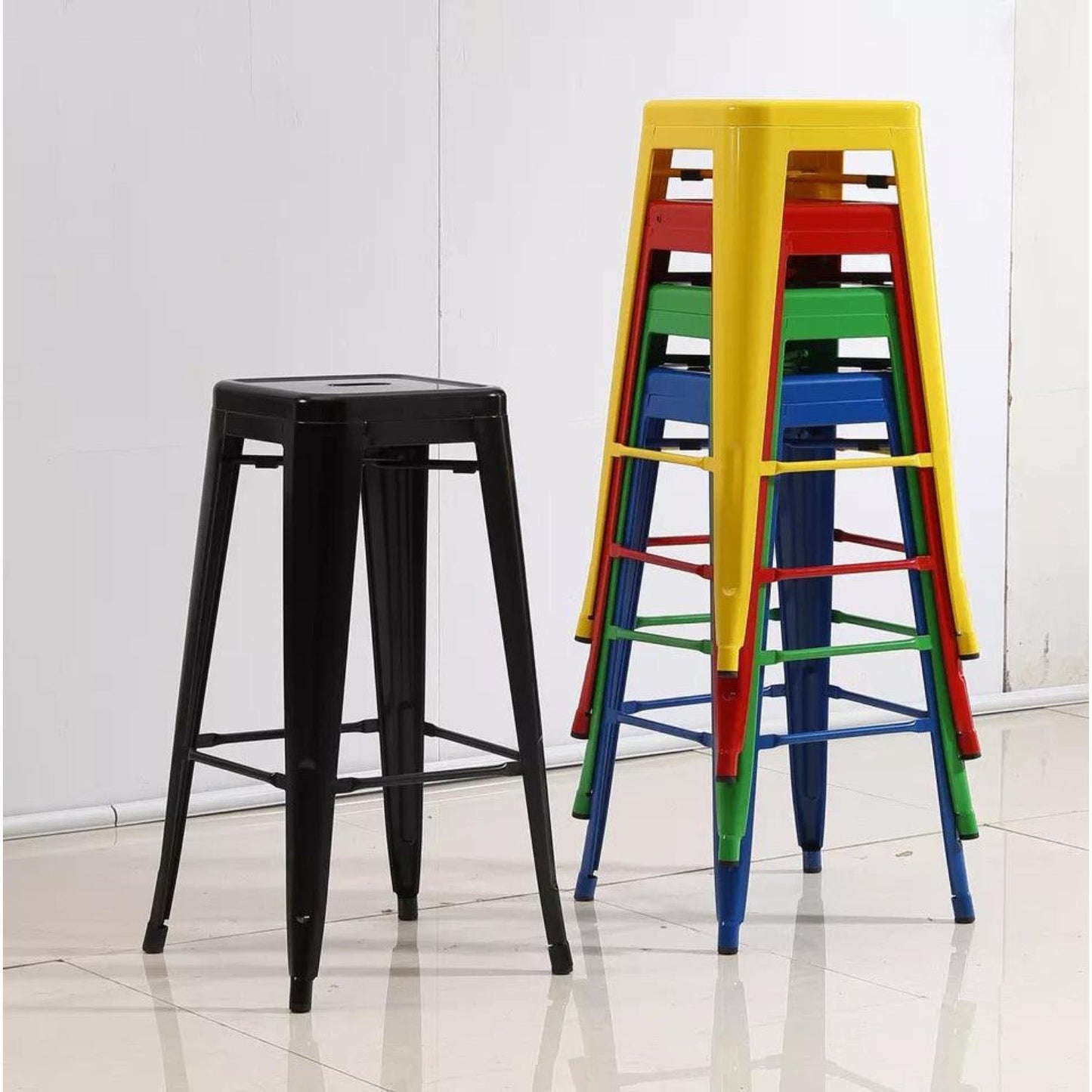 Silla de Barra Metalica Amarillo