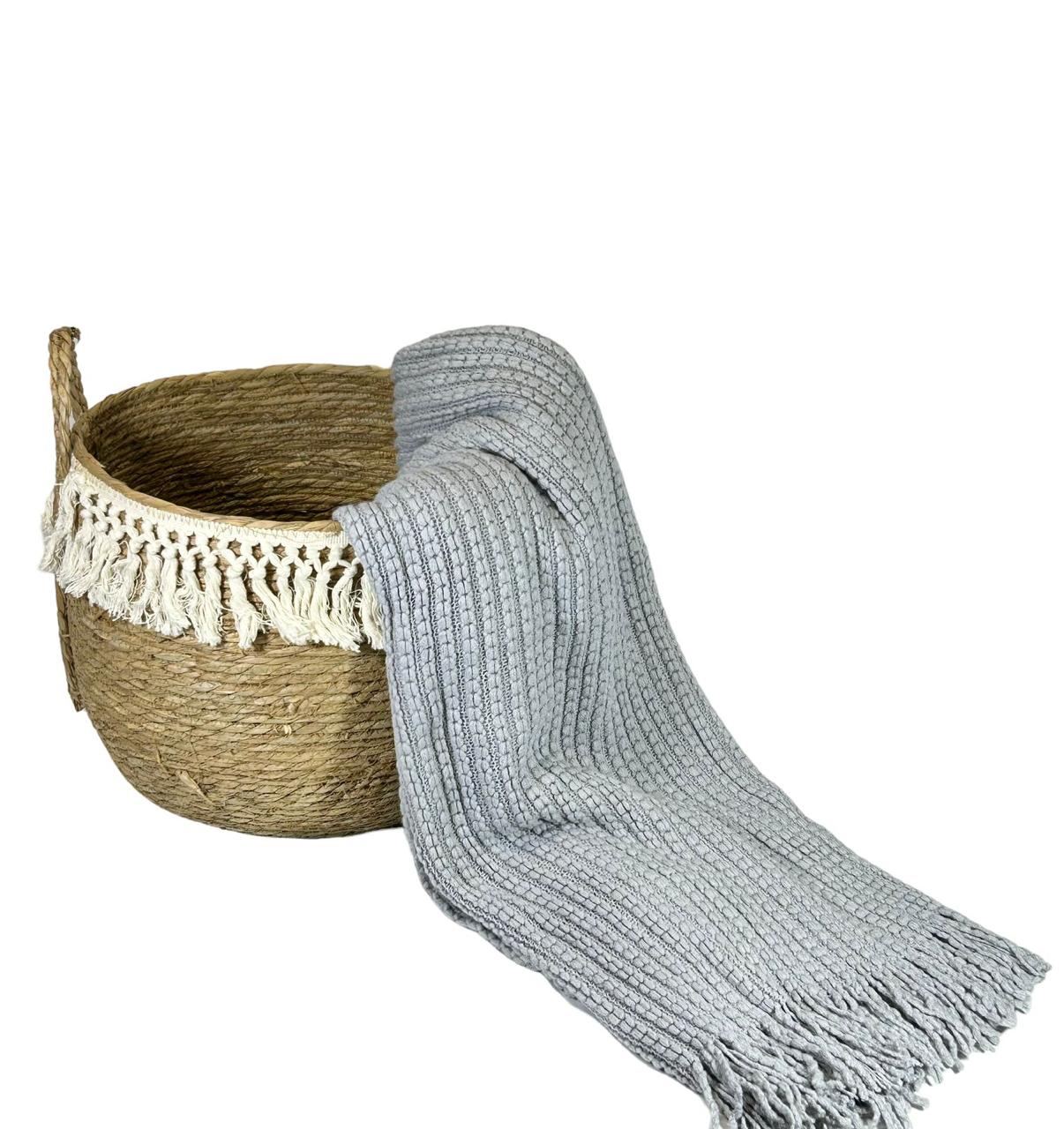 Manta Decorativa Throw Gris Española