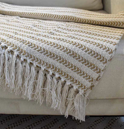 Manta Decorativa o Pie de Cama Frazada Masai Taupe