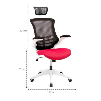 Silla De Oficina Elaris Alta Rojo Blanco