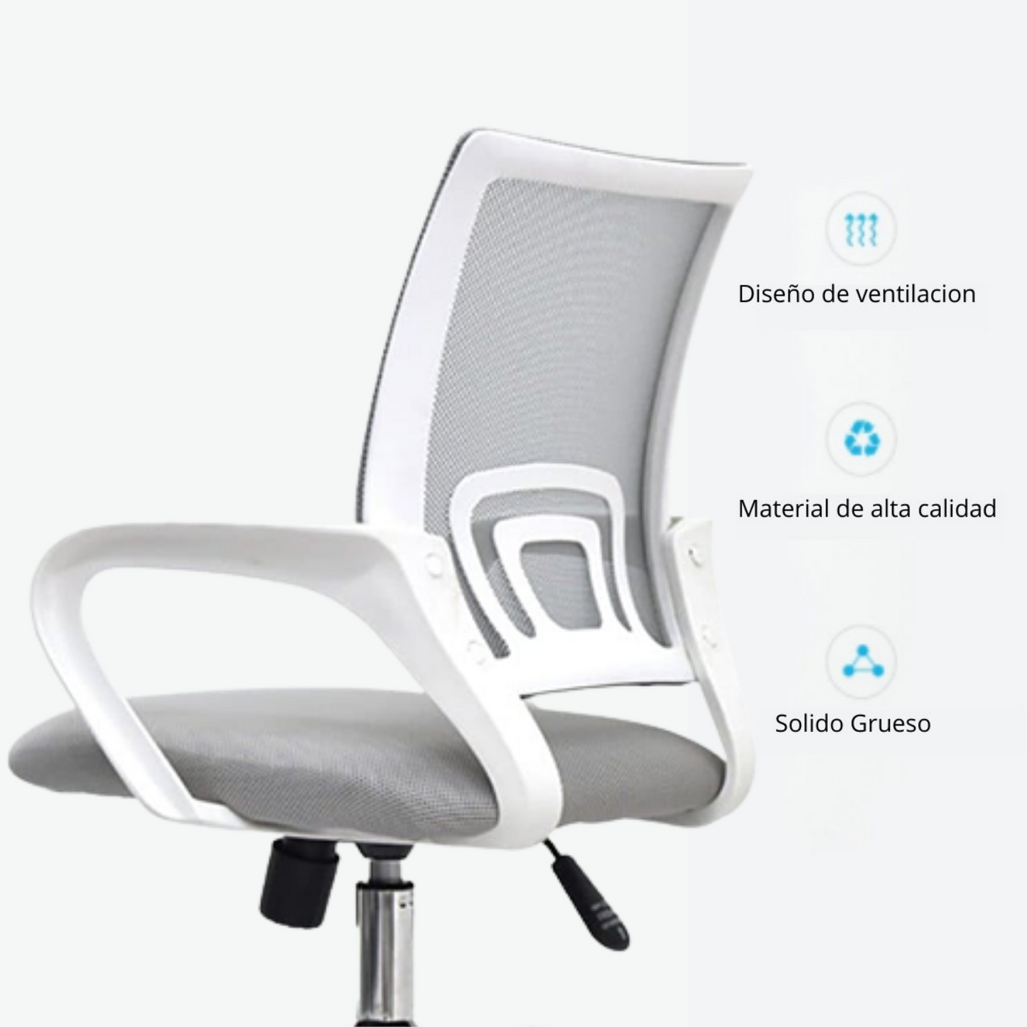 Silla De Oficina Berlin Premium Gris Blanco