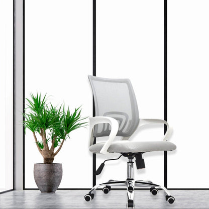 Silla De Oficina Berlin Premium Gris Blanco