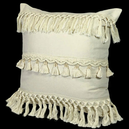 Cojin Decorativo Flecos Algodon Burdo