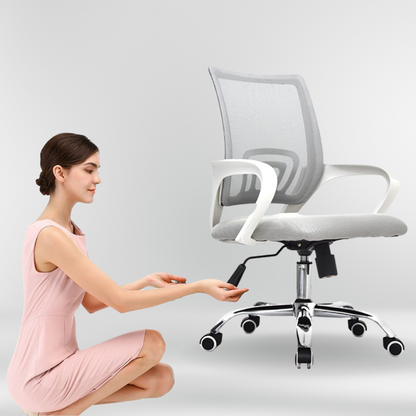 Silla De Oficina Berlin Premium Gris Blanco