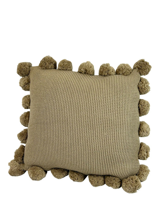 Cojin Decorativo Tejido Pompones