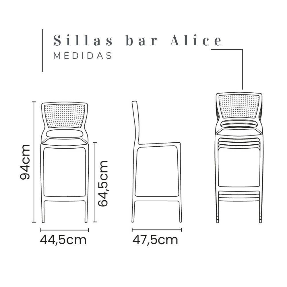 Silla de Barra Alice Beige