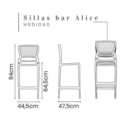 Silla de Barra Alice Beige