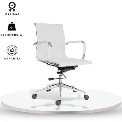 Silla De Oficina Alta Espalda Media Blanco