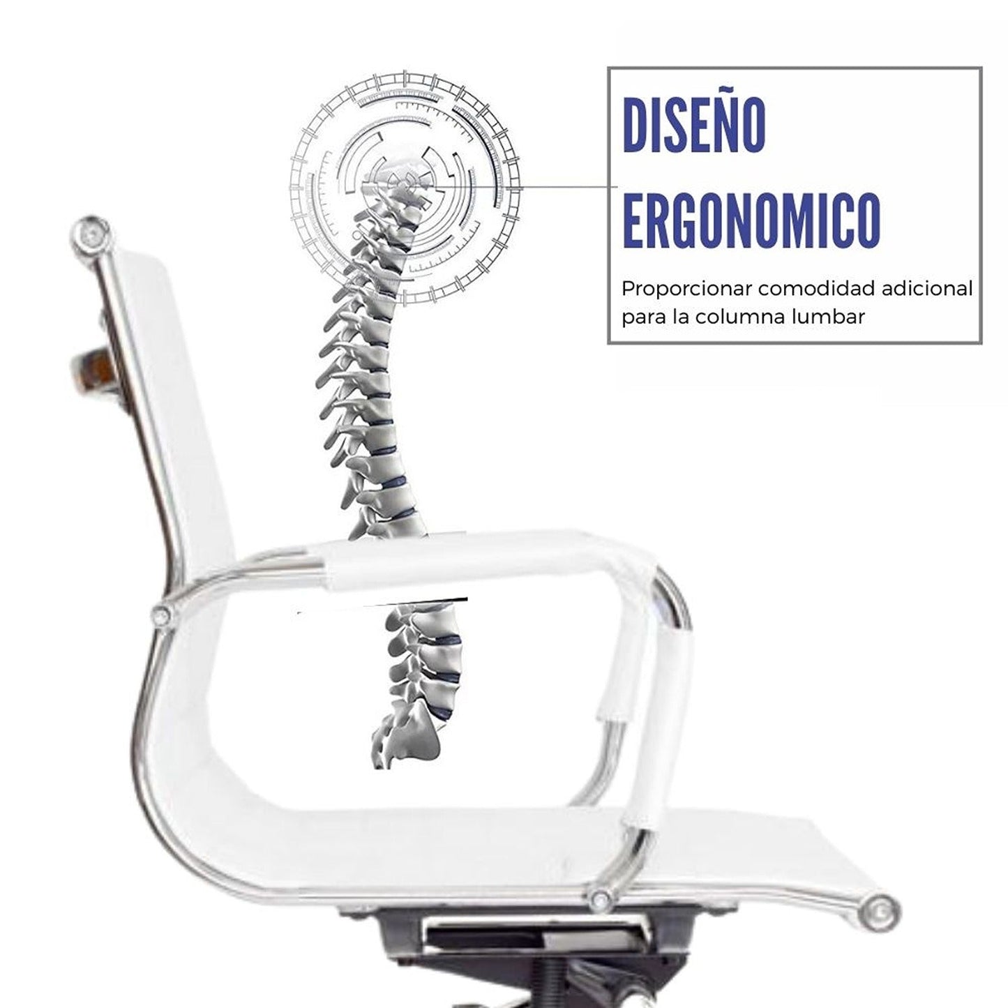 Silla De Oficina Alta Espalda Media Blanco