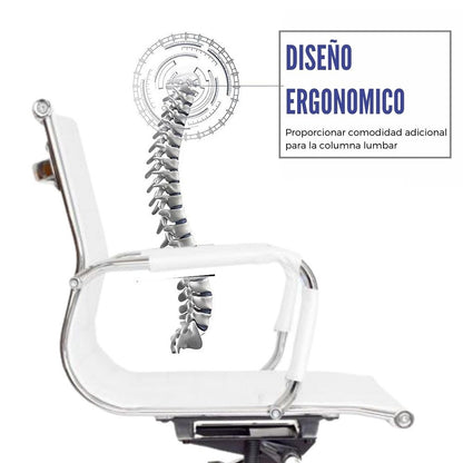 Silla De Oficina Alta Espalda Media Blanco
