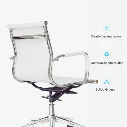 Silla De Oficina Alta Espalda Media Blanco