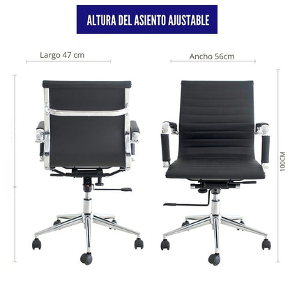 Silla De Oficina Alta Espalda Media Negro